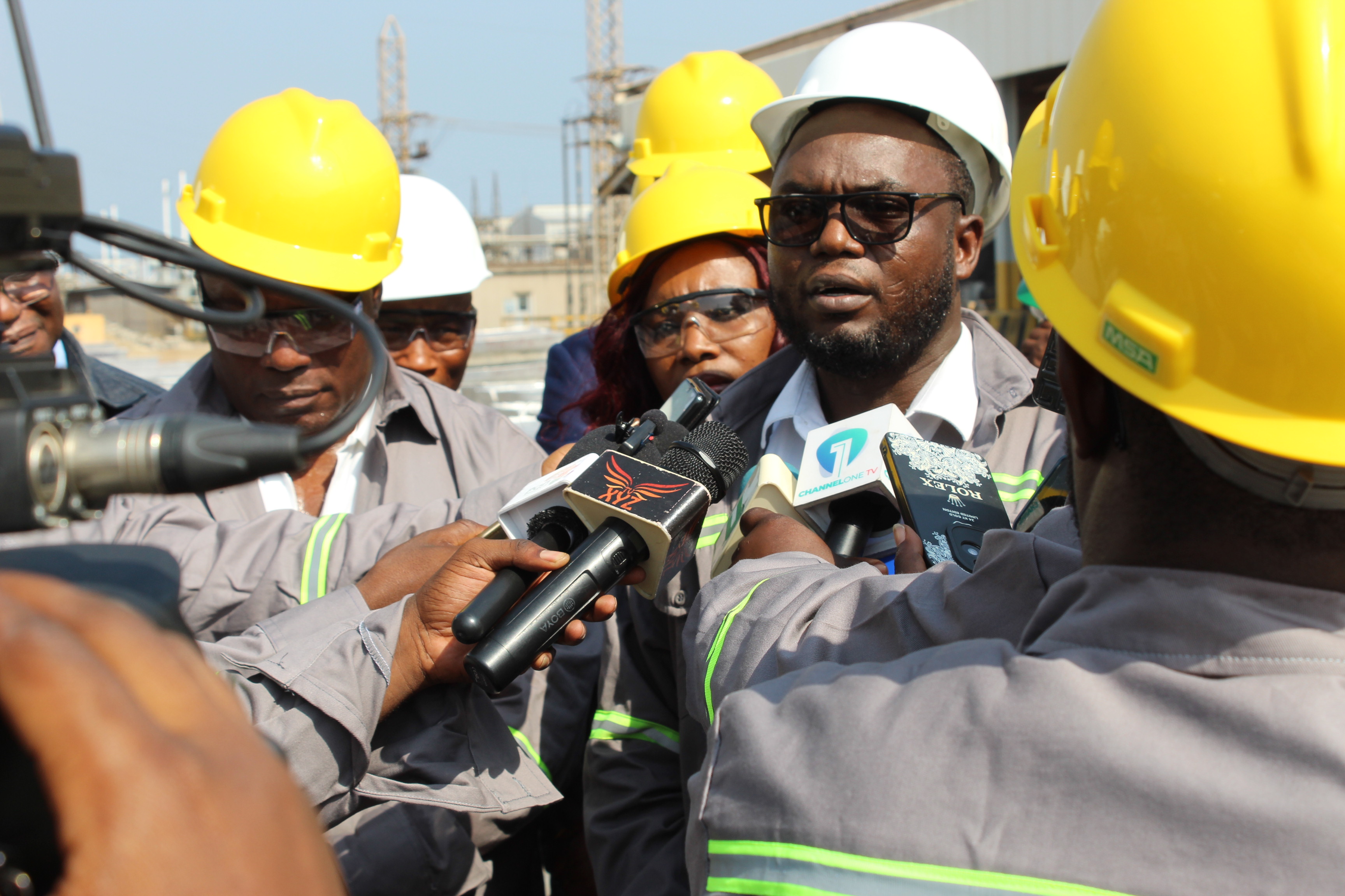 The Chief Executive Officer addressing the media during the visit